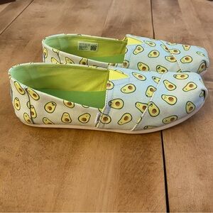 Tom’s Alpargata Paper Source Limited Edition Avocado Slip Ons